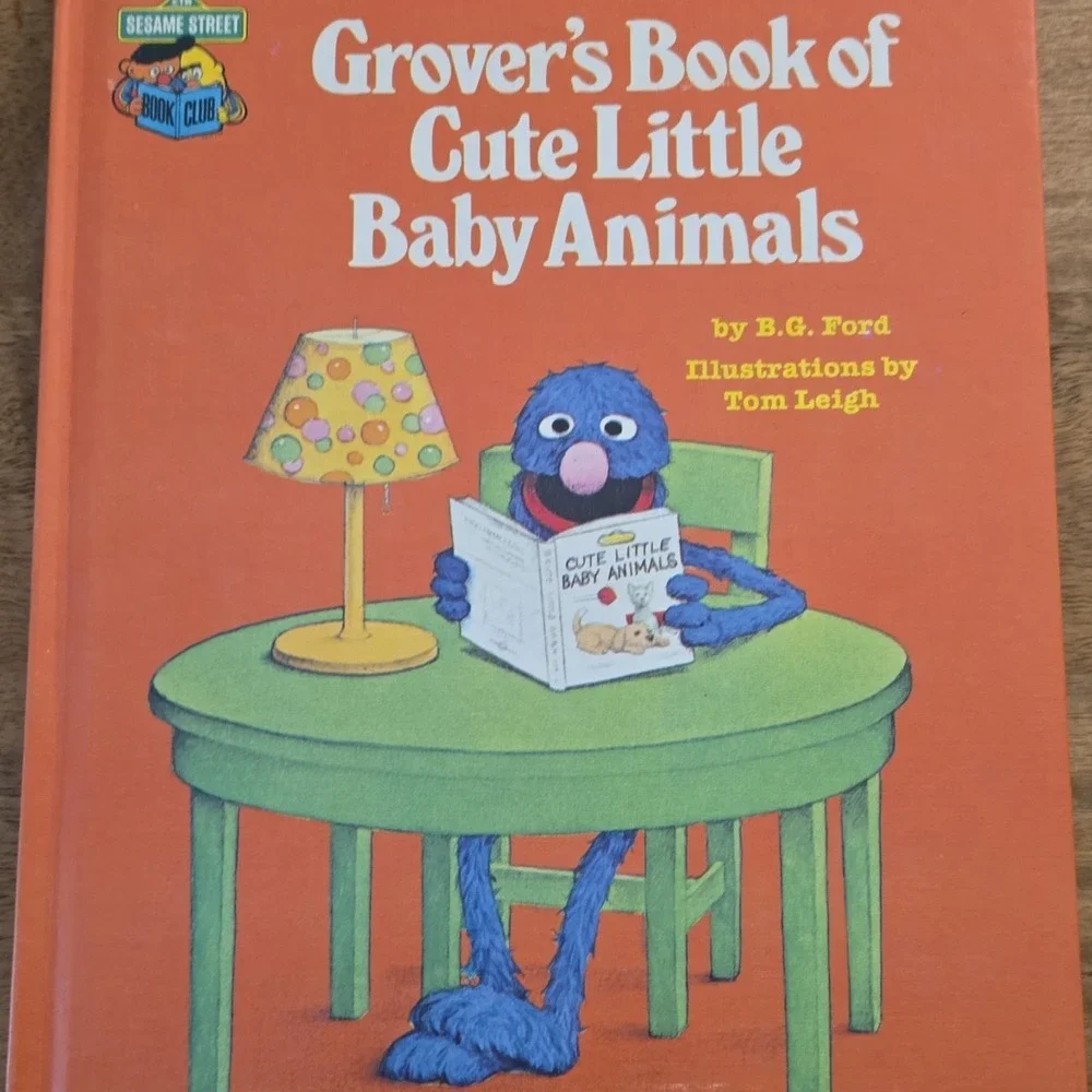 1980 Vintage‎ Book Sesame Street Grover's Book Of Cute Little Baby Animals